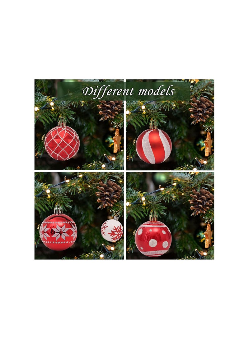 Highland 42 Piece Red and White Christmas Balls Tree Decoration Ornaments  - Image 4