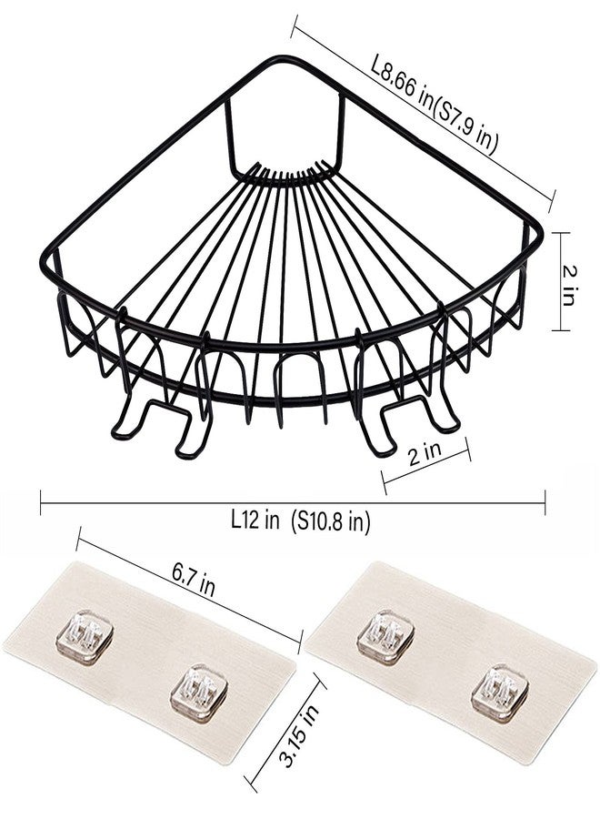 Casaphoria Bathroom Corner Suction Cup Adhesive Black Shower Shelves Caddy Organizer Shelf Hanging Wall Mount Bathroom Corner Shelf No Drilling , 2 count (Pack of 1) - Image 4