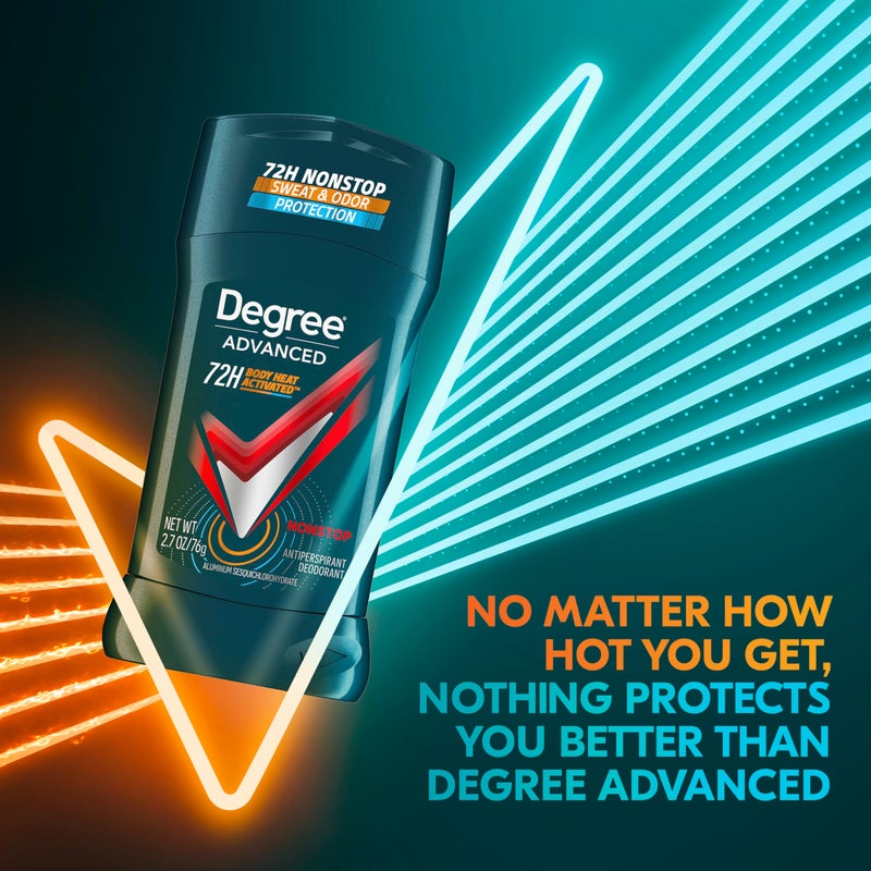 Degree Men Antiperspirant Deodorant Nonstop 72-Hour Sweat and Odor Protection Antiperspirant For Men With Body Heat Activated Technology 2.7 oz - Image 4