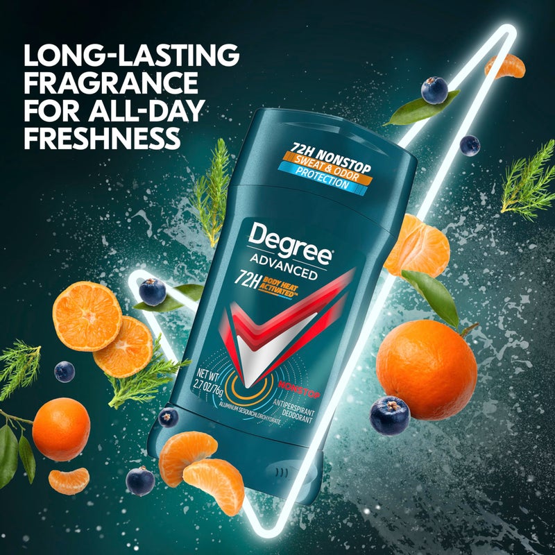 Degree Men Antiperspirant Deodorant Nonstop 72-Hour Sweat and Odor Protection Antiperspirant For Men With Body Heat Activated Technology 2.7 oz - Image 3