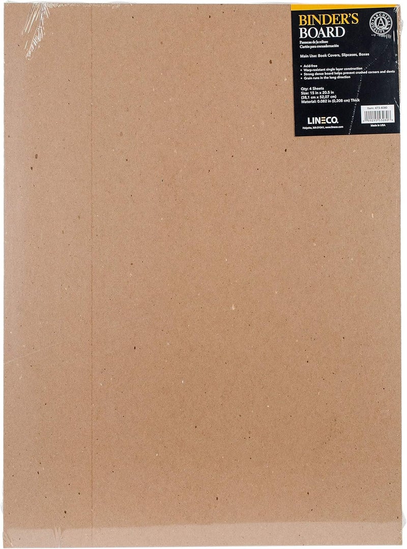Lineco , Neutral pH Binder Board 14.5 x 20.5 Inch, 0.08 Thickness, Acid Free Unbuffered Board for Bookbinding, Pack of 4 - Image 1