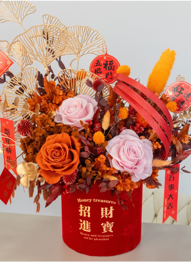 Generic Money Treasure,Chinese New Year ,Money Preserved Flowers Box 