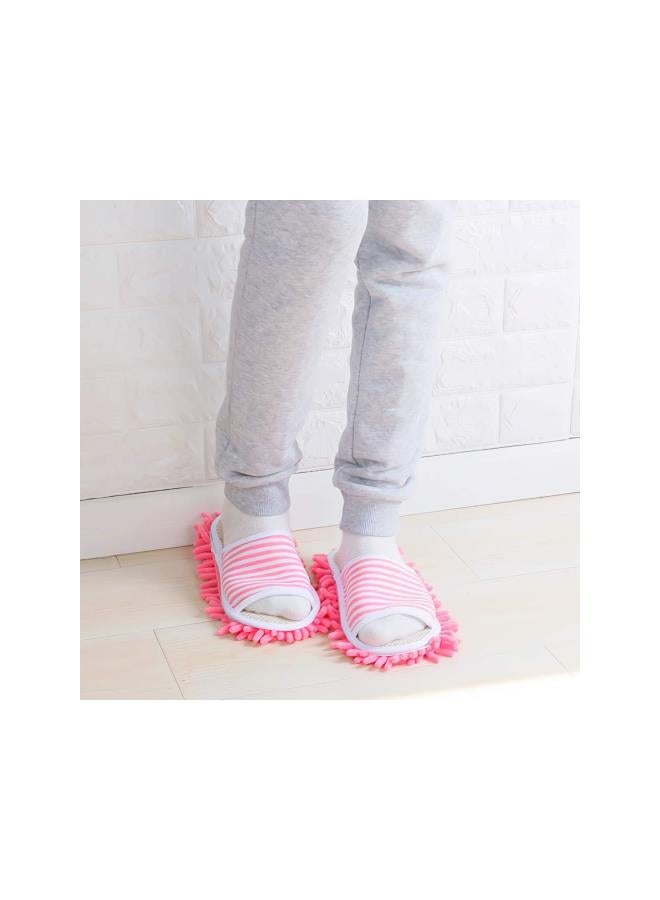 1 Pair Men and Women House Dusting Slippers Floor Dust Dirt Cleaning Slipper Slipper Microfiber Floor Cleaning Washable Detachable Mop Slippers Household Slippers - Image 5
