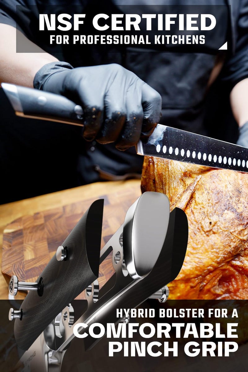 Dalstrong Slicing Knife - 12 inch - Gladiator Series Elite - Granton Edge - Forged High-Carbon German Steel- G10 Handle - Razor Sharp Carving Knife Gift - w/Sheath - Slicer - NSF Certified - Image 4
