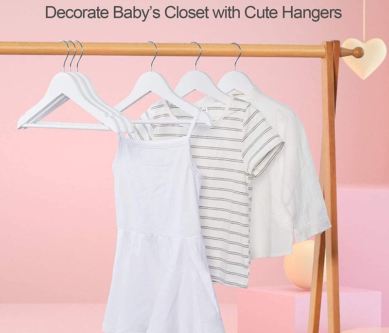 Evolluxi Lotus Wooden Hangers, Solid Wood Shirt, Dress, Coat, Pant, Skirt, Scarf Hangers, with Glossy Finish, 360 Degree Swivel Hook, Space Saving Design, White, 4 Count - Image 4