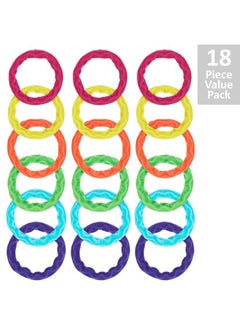 Expressions Expressions 18pc Waved Ponytail Elastic Set in Bright Colors - Ponytail Holders Hair Ties Value Pack - Colorful Ponytail Holders Wavy Textured Hair Ties For Women  - Image 2