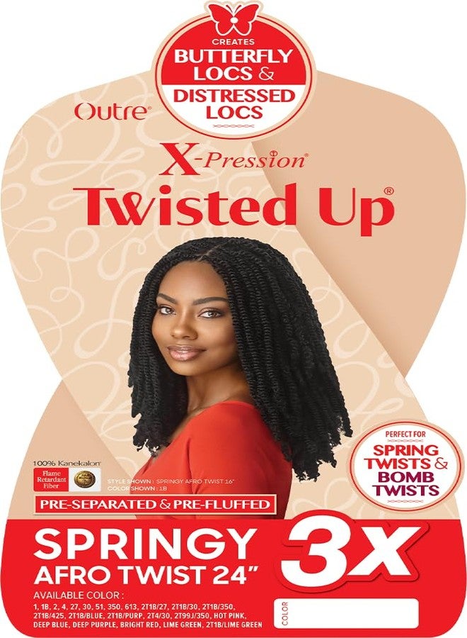 x-pression Outre Crochet Braids X-Pression Twisted Up 3X Springy Afro Twist 24" (1-pack, 1B) - Image 2