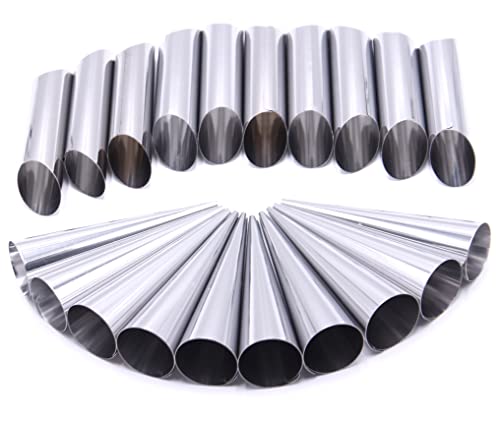 FIVOENDAR Stainless Steel Cream Horn Molds - 21 Pcs, Cannoli Form Tubes, Croissant Baking Molds with Cleaning Brush - Image 2