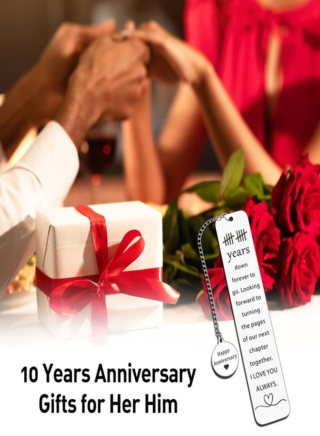 Perleddom 10th Anniversary Tin Gifts for Women Men 10 Year Anniversary Bookmark Gifts for Couples Tin Gift for 10th Wedding Anniversary for Husband Wife Book Lover Gift Book Accessories for Her Him - Image 2