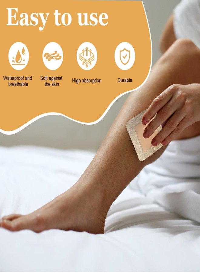 BCNJEPIN 4PCS Waterproof Bandage, Bed Sore Dressing, Silicone Foam Dressing 7.5x7.5cm Wound Dressing with Border Adhesive Waterproof Central Ultra Absorbent-Foam (1.7X 1.7Inch) Square Waterproof Silicone Wound Bandage - Image 5