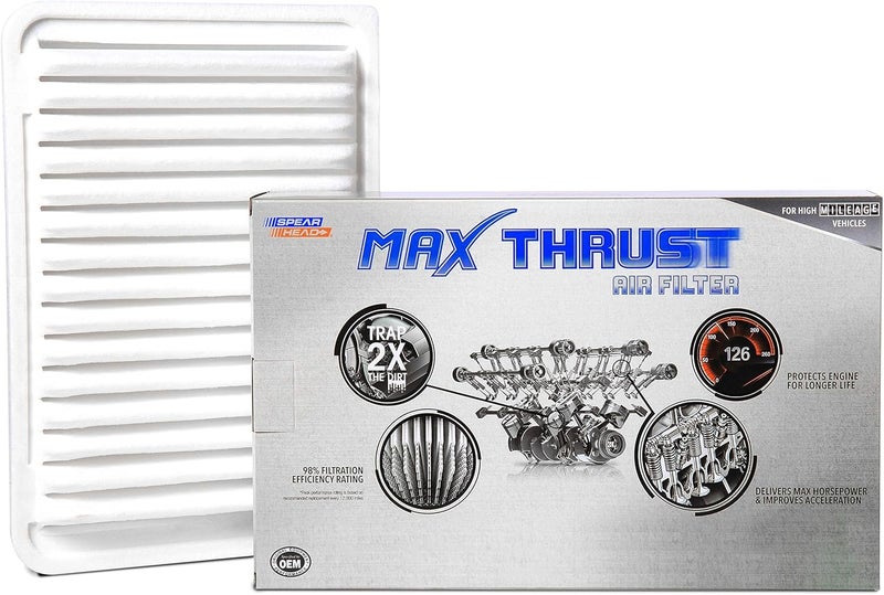 SPEARHEAD MPG Defense Max Thrust Engine Air Filter For All Mileage Vehicles, Fits Like OEM, Restores MPG & Acceleration (MT-171) - Image 1