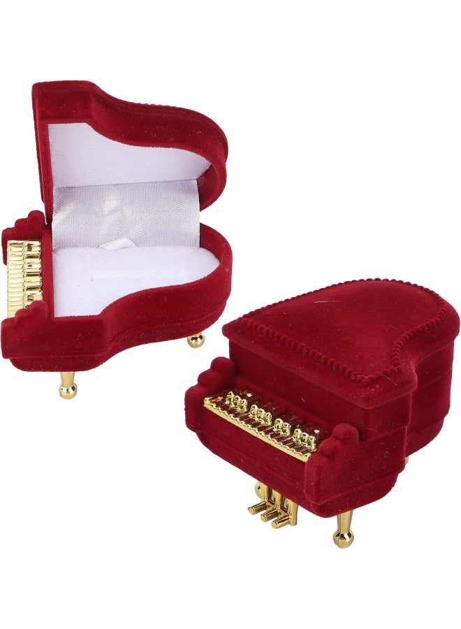 klarako Ring Box, Portable Jewelry Box Piano Shaped Shell Earrings Rings Gift Travel Storage Case for Necklace Pendant Earring Wedding Creative  - Image 4