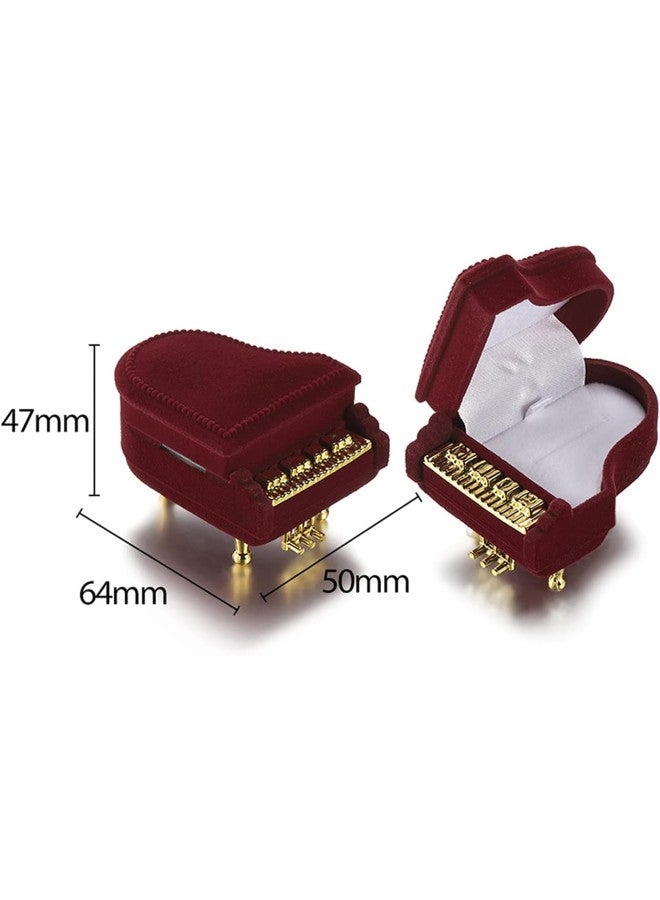 klarako Ring Box, Portable Jewelry Box Piano Shaped Shell Earrings Rings Gift Travel Storage Case for Necklace Pendant Earring Wedding Creative  - Image 1