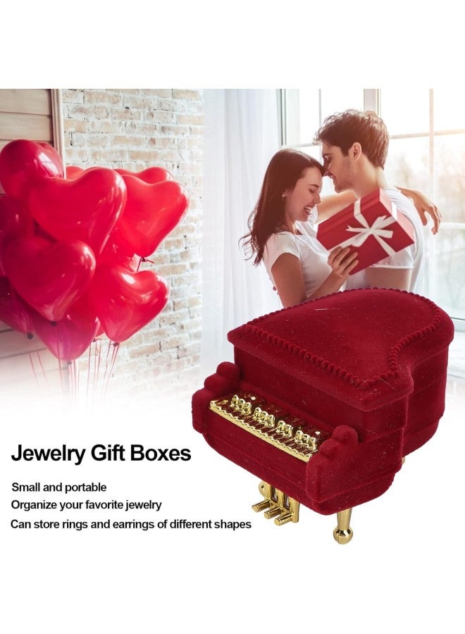 klarako Ring Box, Portable Jewelry Box Piano Shaped Shell Earrings Rings Gift Travel Storage Case for Necklace Pendant Earring Wedding Creative  - Image 3