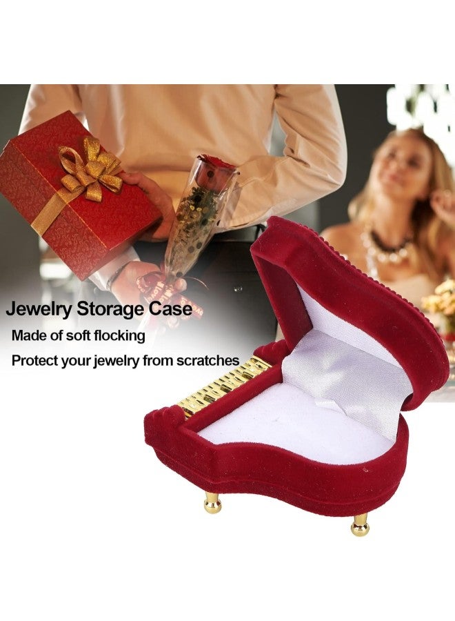 klarako Ring Box, Portable Jewelry Box Piano Shaped Shell Earrings Rings Gift Travel Storage Case for Necklace Pendant Earring Wedding Creative  - Image 2