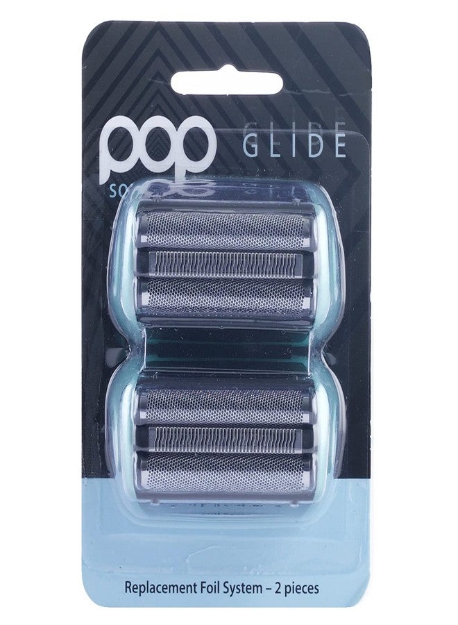 Pop Sonic Glide Shaver Replacement Foil Heads - Blue - Set of 2 - Image 1
