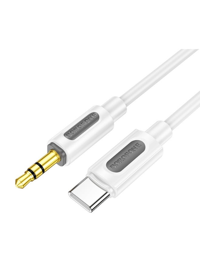 بوروفون Borofone Cable AUX BL20 - jack 3,5mm to Type C - 1 metr white - Image 1