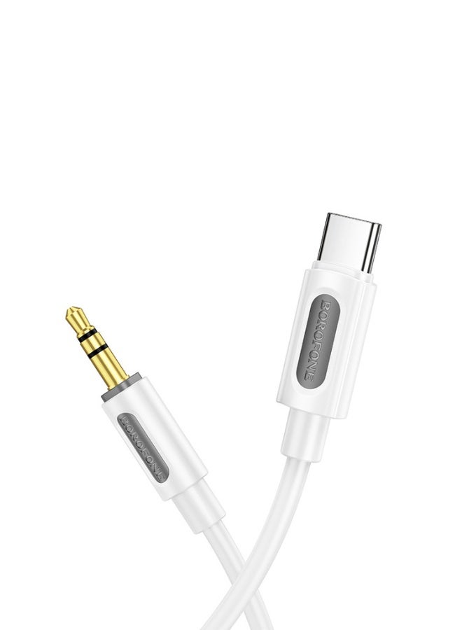 بوروفون Borofone Cable AUX BL20 - jack 3,5mm to Type C - 1 metr white - Image 2