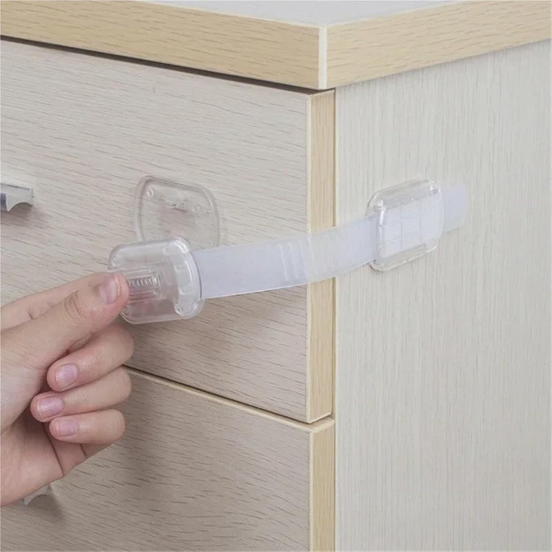 Clear 10pcs No Drill Baby Safety Fridge Locks Versatile Childproof Protection Set - Image 3