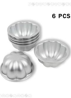 KIIUMI 6 pieces pudding mold aluminum baking cup cupcake mold muffin tin non-stick pudding dish egg tart mold baking tool suitable for kitchen mini pie tin  - Image 1