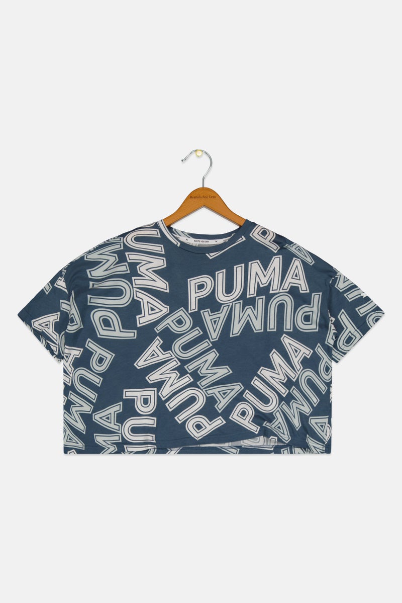 PUMA Women Sportswear Fit Short Sleeves Training Top, Slate Blu - Image 1