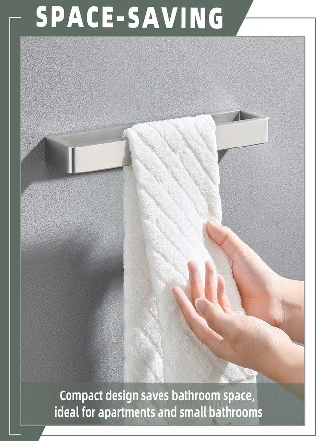 APLusee Towel Holder Brushed Nickel 304 Stainless Steel, Rustproof & Heavy-Duty, 11.7 Inches Secure Wall Mounted bar, Ideal for Hand Towels & Bath Towels - Image 4