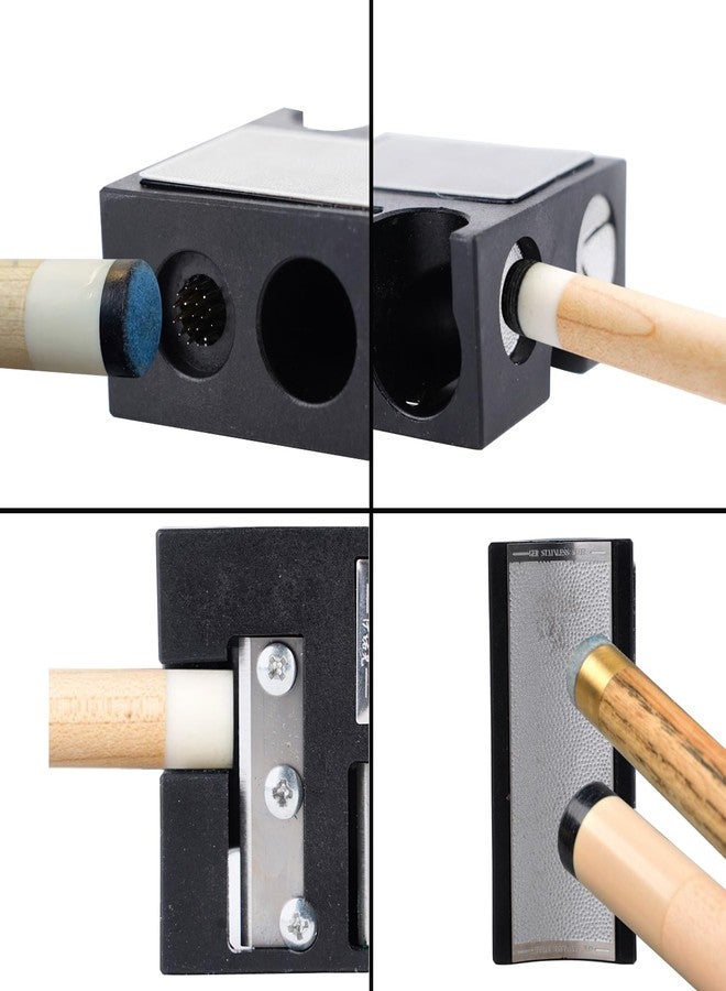 MUZOCT 11 in 1 Plastic Pool Cue Tip Repair Tool, Pool Cue Accessories for Replacement and Shaping Cue Tips Stick Black - Image 4