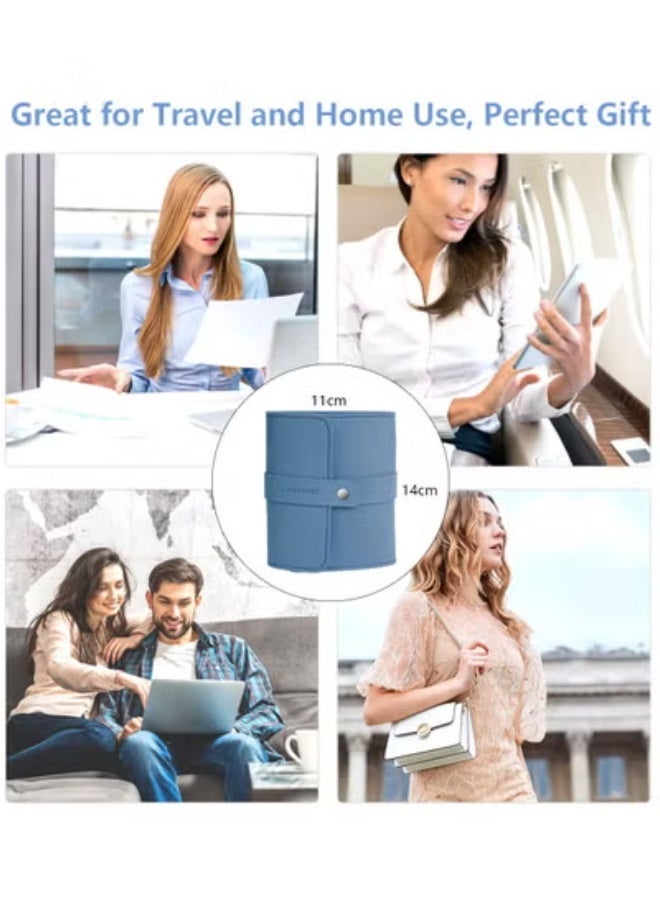 KHAJUL 16 PCS Professional Manicure Nail Clippers Set,  Stainless Steel Nail Care Tools, Grooming Kit with Luxurious Travel Leather Case (Blue) - Image 4