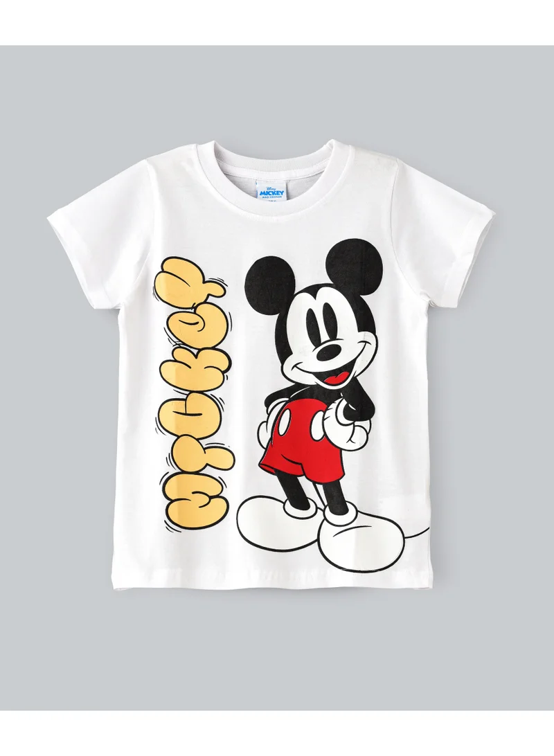 Disney Mickey and Friends Graphc Print Round Neck Boys T-Shirt