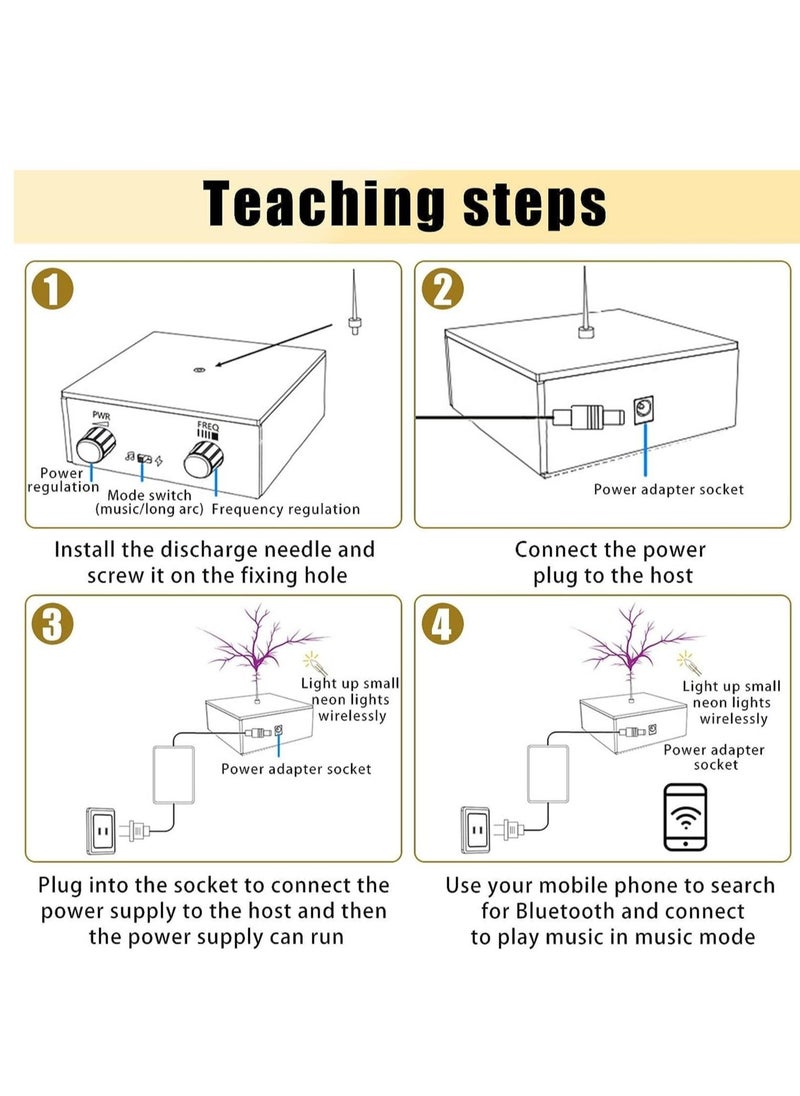 Musical Coil for Tesla, Bluetooth Music Coil, Touchable Artificial Lightning Spark Gap Arc Generator, Wireless Transmission Experiment Model, Science Teaching Experiment Tool Desktop Toy