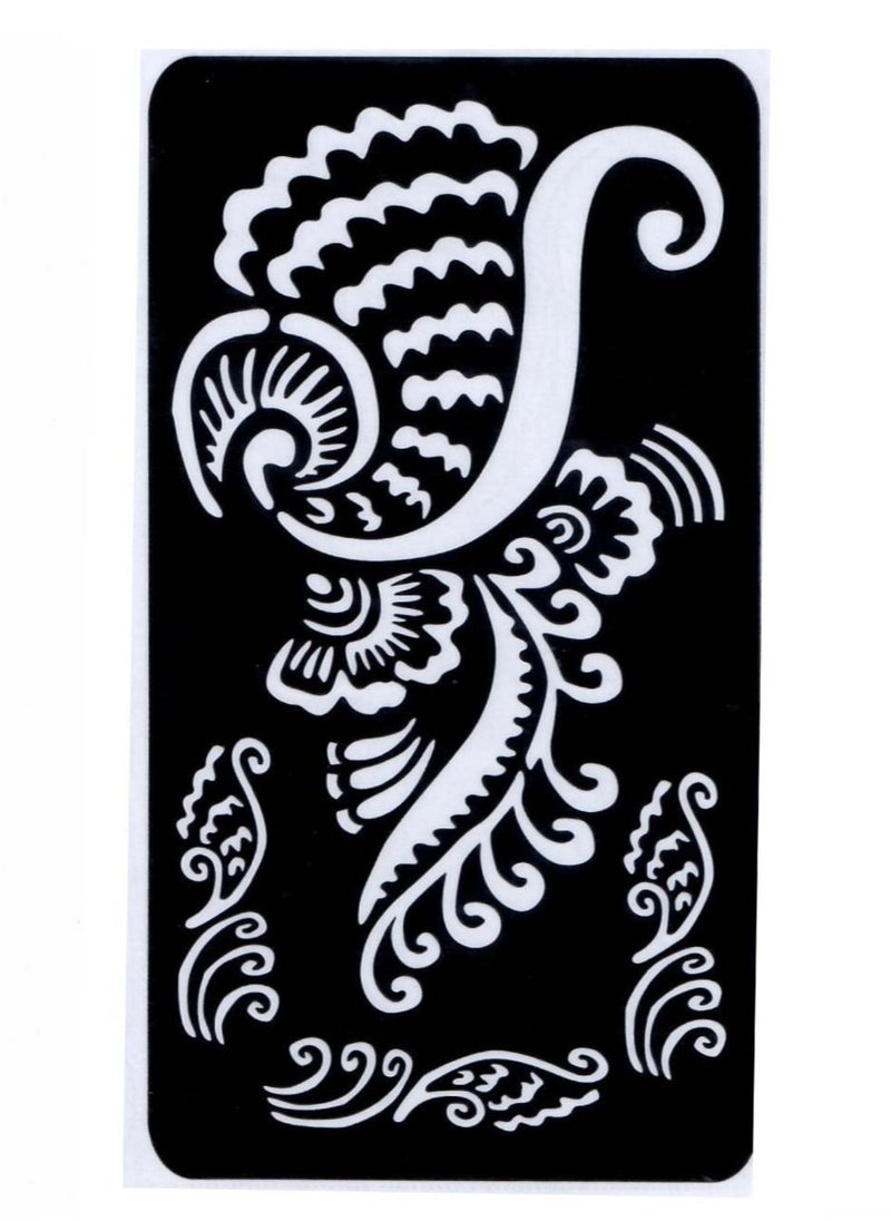 Golecha - Henna Mehndi Stencil/Templates Temporary Tattoo Kit, Self Adhesive Mehndi Sticker-black/cherry Mehandi cube with 3 Sticker-(2 Mehendi cube Black and cherry with 3 Tattoo Stickers.) - Image 1