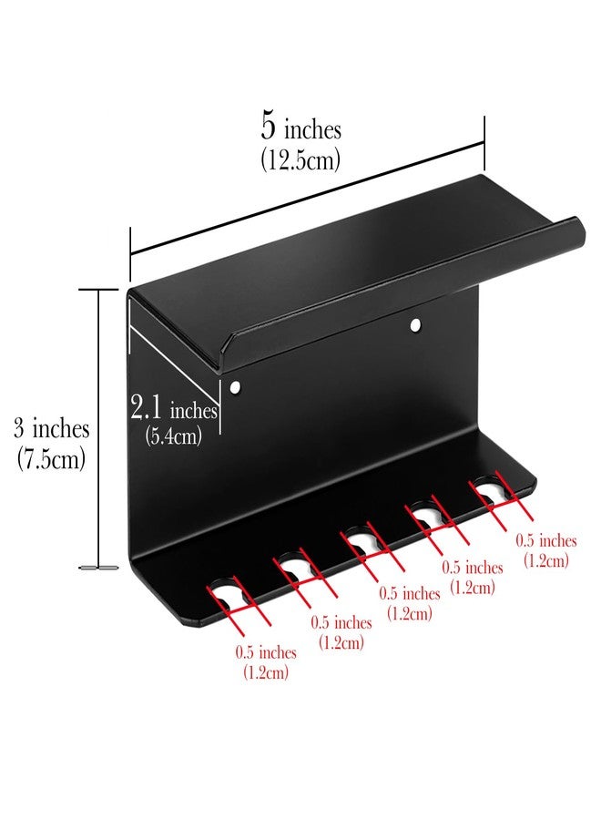 Linkidea Wall Mounted Toothbrush Holder for Shower, Aluminum Self-Adhesive 5 Slots Tooth Brush and Toothpaste Organizer Hanger Compatible with Colgate Extra Clean, Oral-B CrossAction (Black) - Image 2
