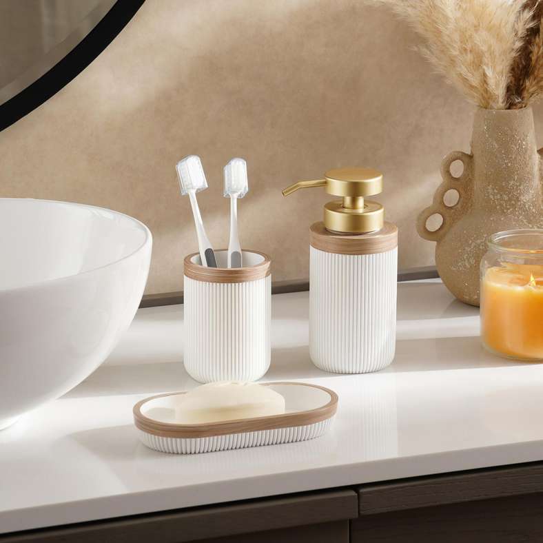 Pan Home Ada Bath Accessories Set for Home - White