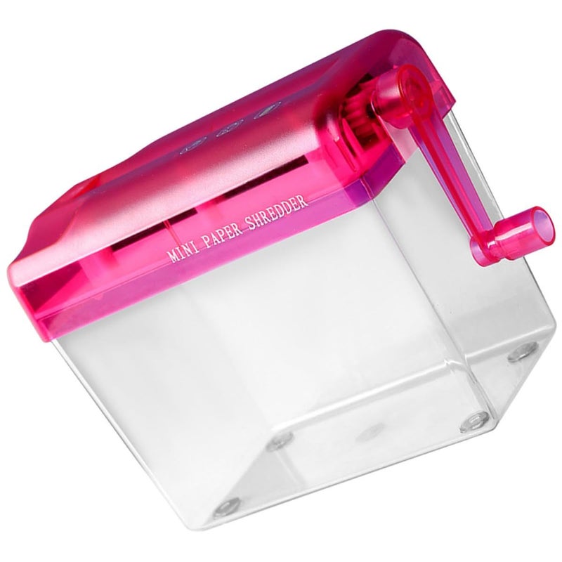 Portable Manual Hand Paper Shredder Small Red Desktop Wear Resistant Card Shredder For Home Office Documents - Image 2