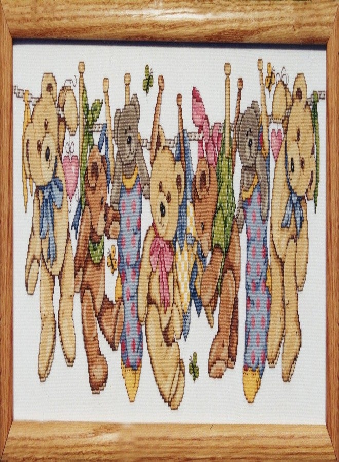 DesignWorks Ink Design Works Crafts On The Line Teddies Counted Cross Stitch Kit, Brown - Image 1