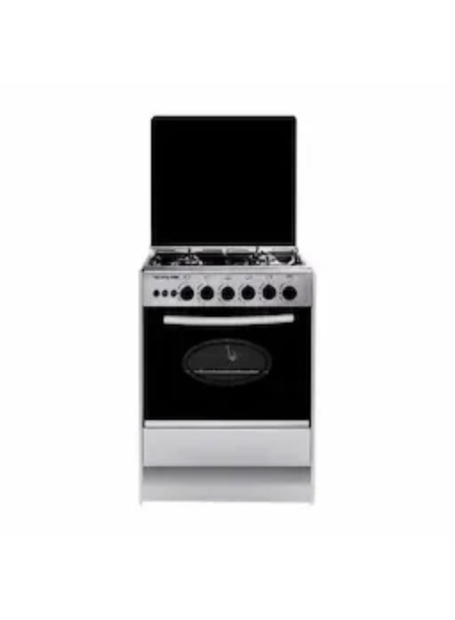 Techno Fire Gas Cooker, 4 Burners, 55 x 55 cm, TF80SG - Silver - Image 1