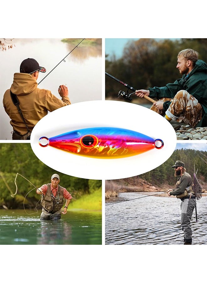 Beauenty 1 PC Slow Fall Pitch Fishing Lures Sinking Lead Metal Flat Jigs Jigging Baits for Saltwater Fishing (100g)  - Image 3