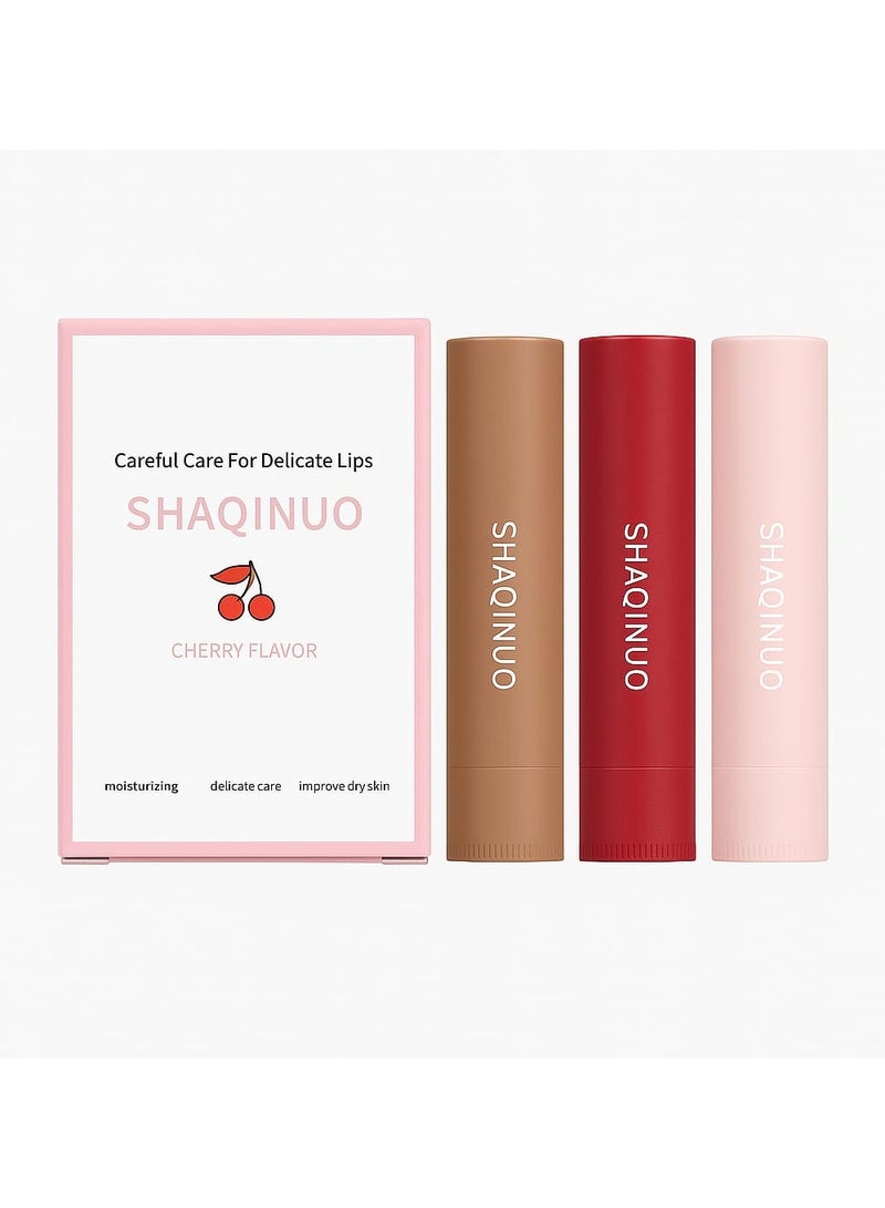 SHAQINUO 3pcs/set 2g/pc Moisturizing Lip Balm, Prevents Chapped Lips, Suitable For Women's Makeup - Image 1