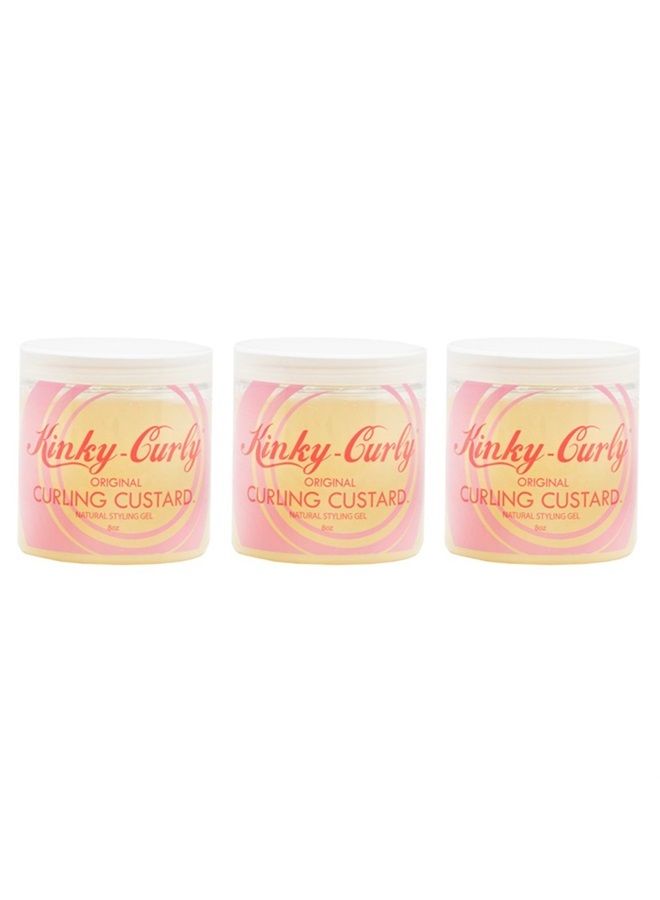 Kinky Curly Original Curling Custard Natural Styling Gel 8oz"Pack of 3"