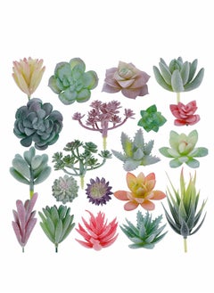 Artificial Flocked Succulents Mini Fake Succulent Plants Faux Premium Decor for DIY Crafting Home Floral Wall Garden Arrangement Office Decoration (Unpotted) - 20pcs