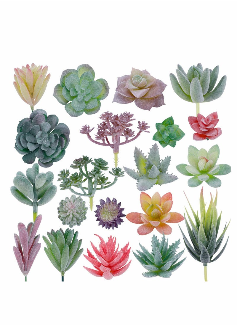 Excefore - Artificial Flocked Succulents Mini Fake Succulent Plants Faux Premium Decor for DIY Crafting Home Floral Wall Garden Arrangement Office Decoration (Unpotted) - 20pcs - Image 1