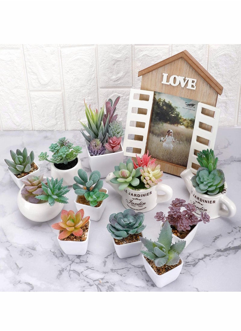 Excefore - Artificial Flocked Succulents Mini Fake Succulent Plants Faux Premium Decor for DIY Crafting Home Floral Wall Garden Arrangement Office Decoration (Unpotted) - 20pcs - Image 1