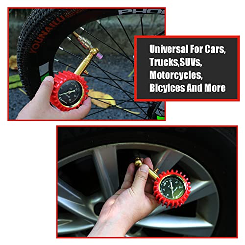 AWELTEC Tire Pressure Gauge 0-60 PSI - Heavy Duty Tire Gauge High Accurate with Large 2 Inch Easy to Read Glow Dial, Low – High Tire Gauge for Car, SUV & Truck Tires - Image 5