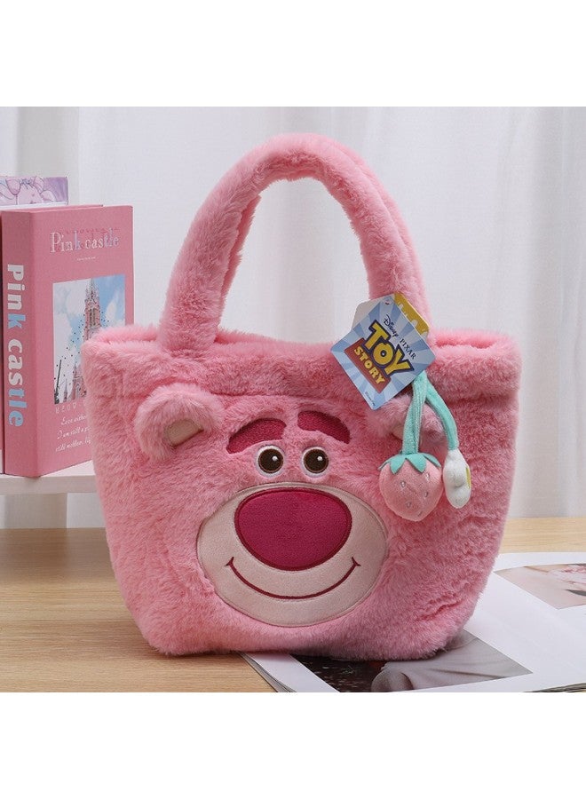 Disney Genuine Strawberry Bear Berry Day Happy Shoulder Bag Cute Handbag Autumn And Winter Plush Schoolbag Gift-Color:29*12*23cm Strawberry Bear "berry" Day Happy Tote Bag-Height:See Description Of Color - Image 4