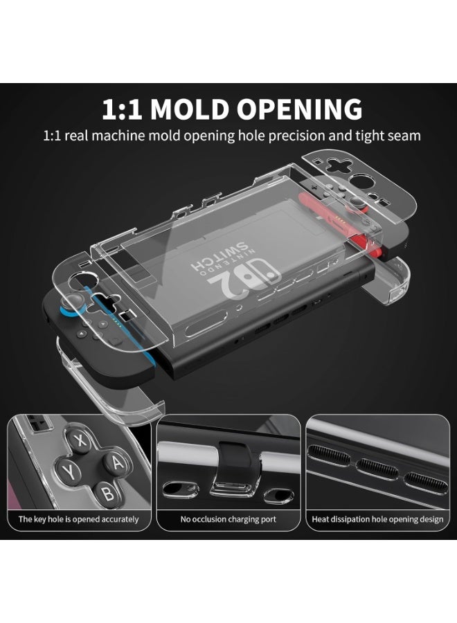 Dockable Case for Nintendo Switch 2 2025, TPU Grip Protective Cover Accessories Compatible with Switch 2 7.9 Inch and Quick-Release Joy-Con Design（Clear)  - Image 2