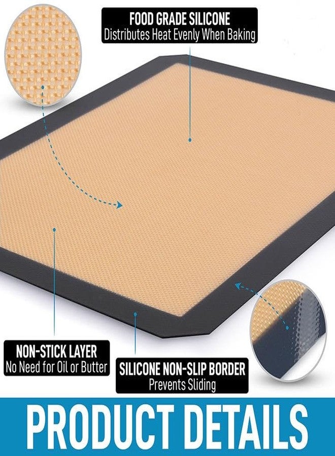 RUNZI 2 Pcs Silicone Fiber Baking Mat with Buckle,Corner Clip for Leak Proof Baking Pan or Unclip for Flat Baking Sheet Liner, Oven Liner (30X21cm,42x29.5cm) BPA-Free and Non-Stick - Image 4