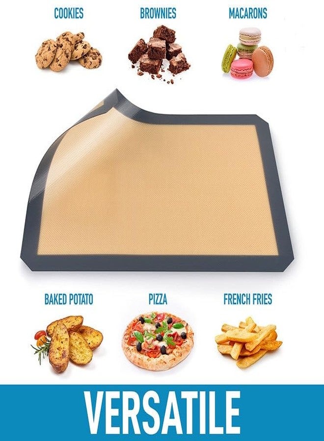 RUNZI 2 Pcs Silicone Fiber Baking Mat with Buckle,Corner Clip for Leak Proof Baking Pan or Unclip for Flat Baking Sheet Liner, Oven Liner (30X21cm,42x29.5cm) BPA-Free and Non-Stick - Image 5