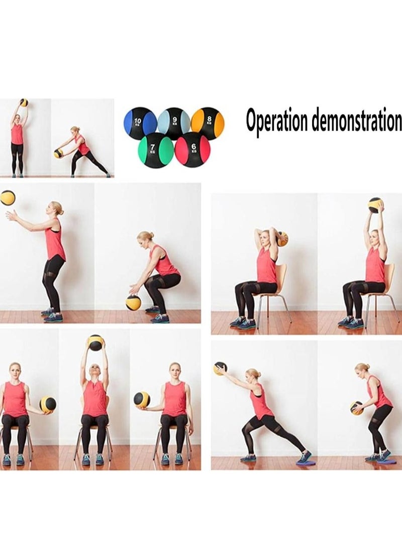 Spall 1Kg Fitness Weighted Medicine Balls Handheld Rubber Med for Core Balance Ab Workout Equipment Home Gym Exercise Weights, Core Strength Training Wall Balls, Home Gym Workout Exercise Balls - Image 3