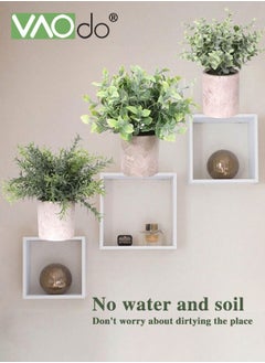 VAOdo 3 Pack Mini Potted Fake Plants Rosemary Bean Leaf Eucalyptus Artificial Plastic Plants for Bathroom Shelf Home Office Desk Table Decor Indoor  - Image 2