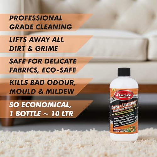Dazlo Carpet Upholstery Cleaner Concentrate (330 grams) | Makes 10L Cleaning Solution | Professional Grade Stain Remover For Car Interiors, Seat, Carpet, Roof Headliner, Upholstery, Fabric, Sofa - Image 3